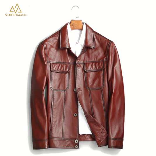 Urban Trucker Jacket in Burgundy