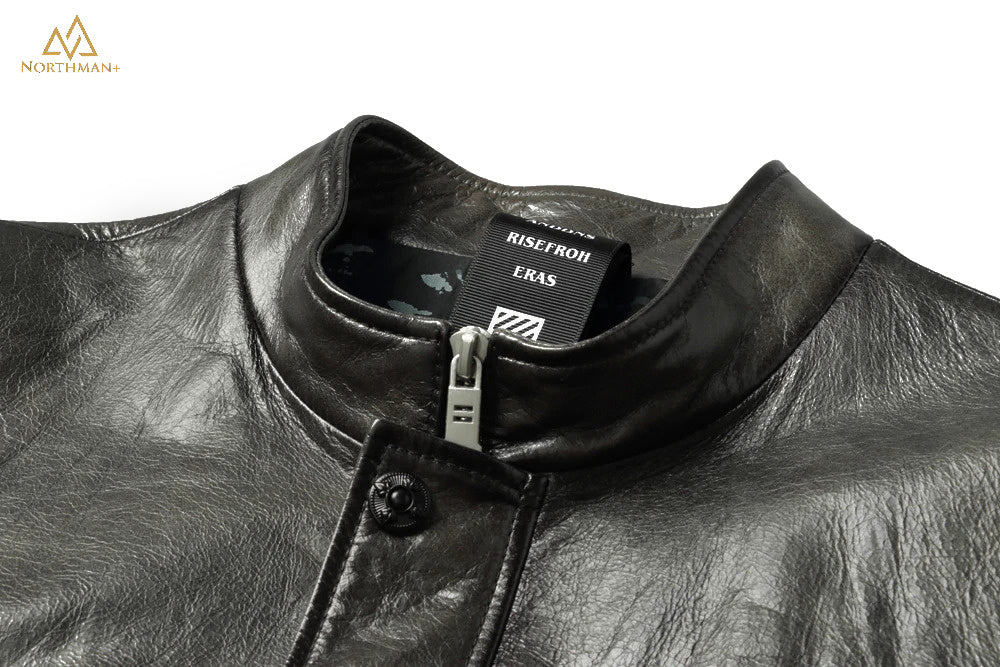 The Meteorite leather jacket in Olive