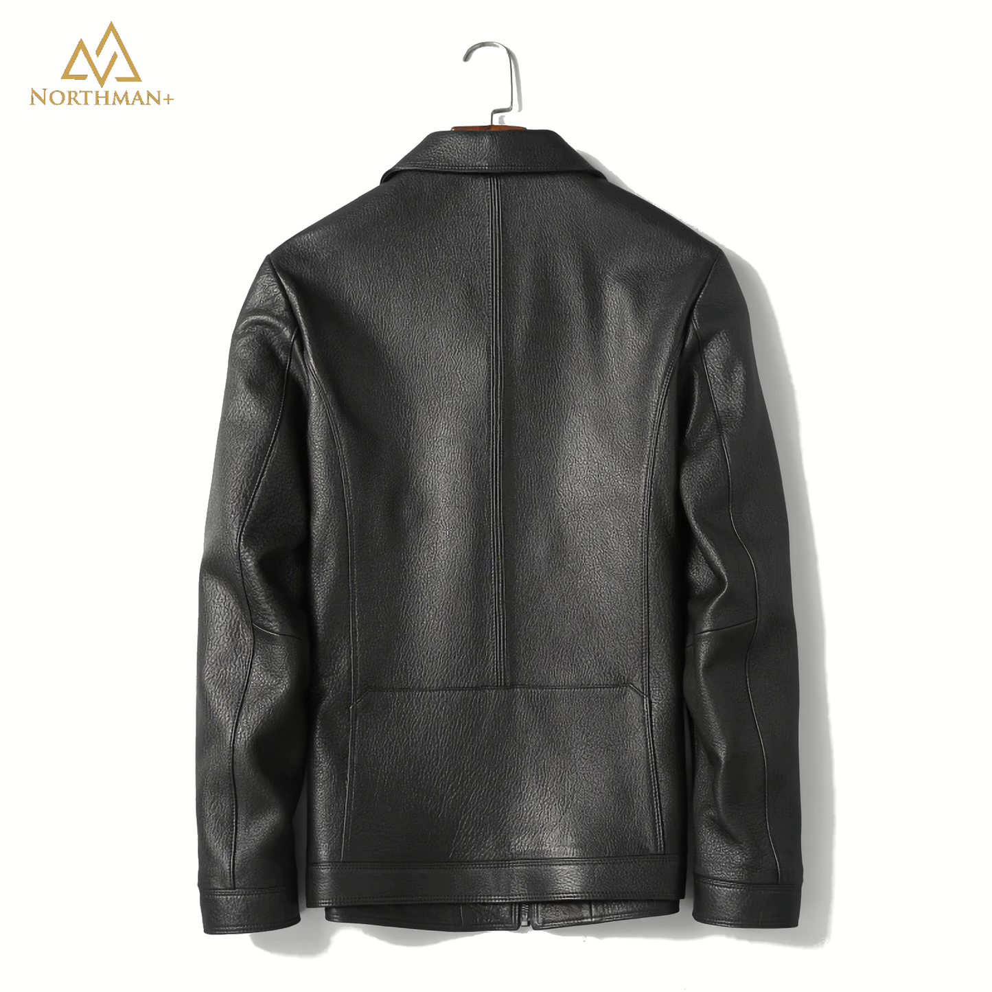 Straight Cut basic leather jacket for men