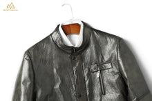 The Meteorite leather jacket in Olive