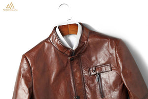 The Meteorite leather jacket in Brown