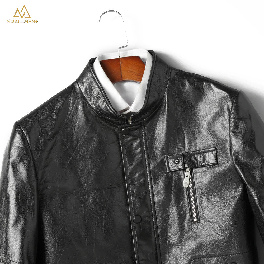 The Meteorite leather jacket in Black