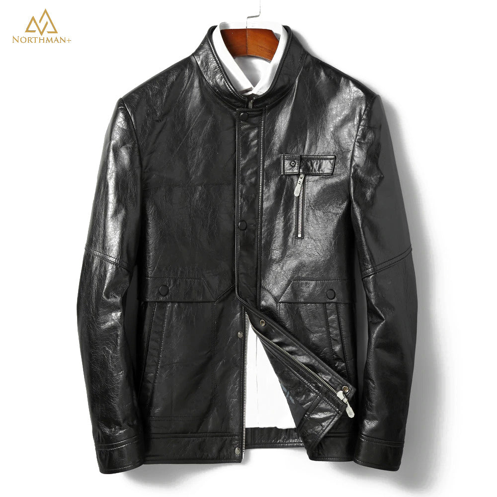 The Meteorite leather jacket in Black