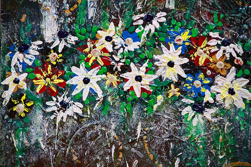 Peinture sur toile faite main pour mur : Une promenade dans le jardin par Subuhi