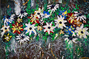 Canvas Art Hand Painting for Wall : A walk in the garden by Subuhi