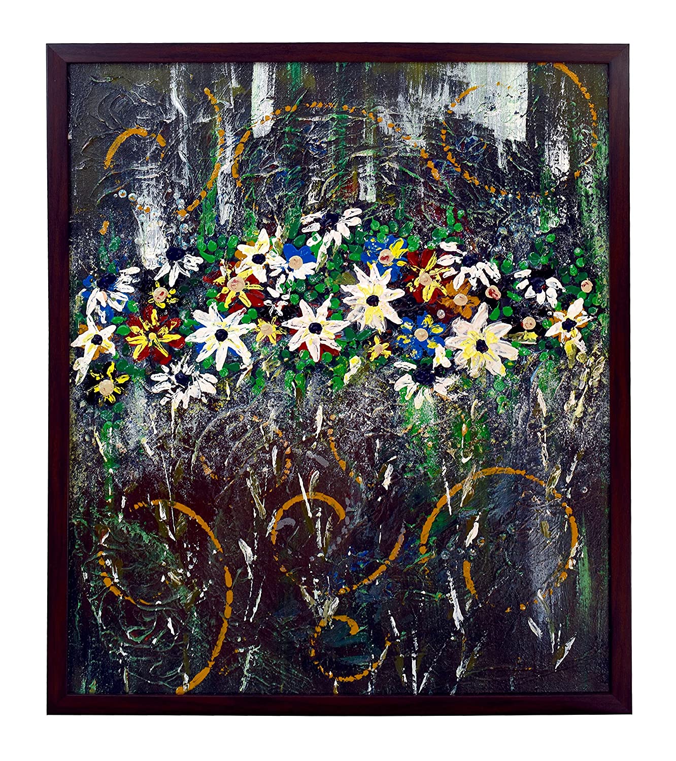 Canvas Art Hand Painting for Wall : A walk in the garden by Subuhi