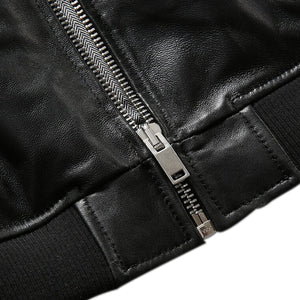 Men's Slim fit leather bomber jacket : The Lining bomber