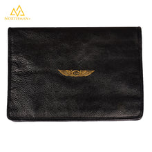 Leather Logbook cover for pilots with licence pockets
