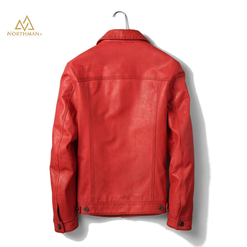 Blouson en cuir rouge Père Noël