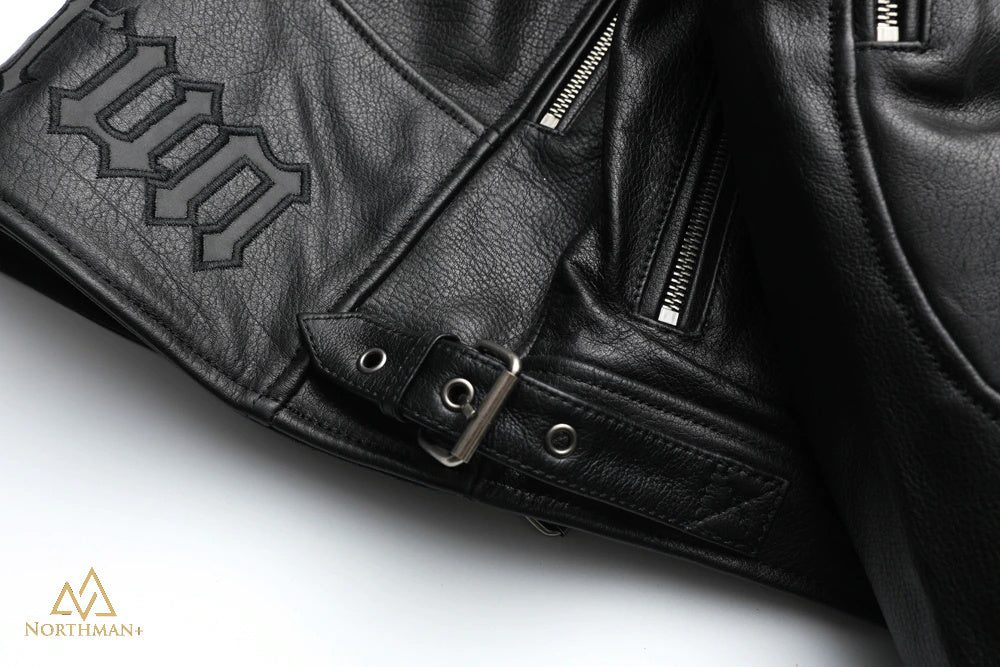 Blouson de motard en cuir