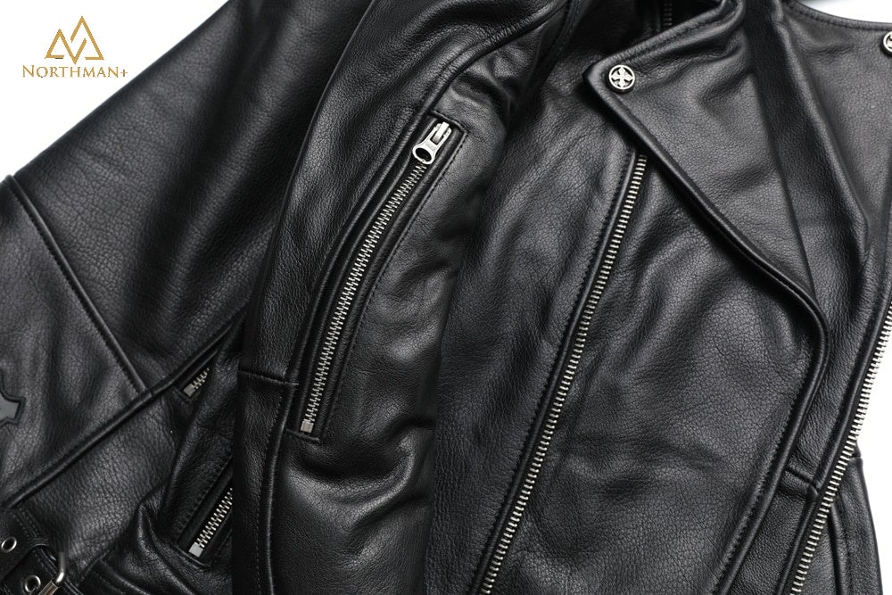 Blouson de motard en cuir