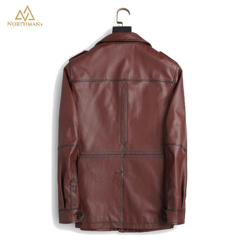 Blouson en cuir Watson Field, marron