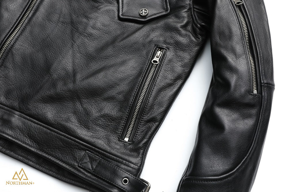 Blouson de motard en cuir