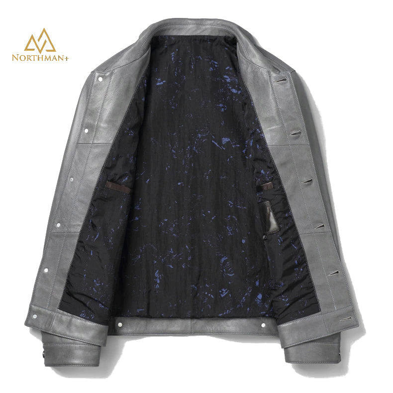 La veste en jean grise