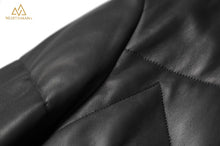 Bomber in Leather Puffer