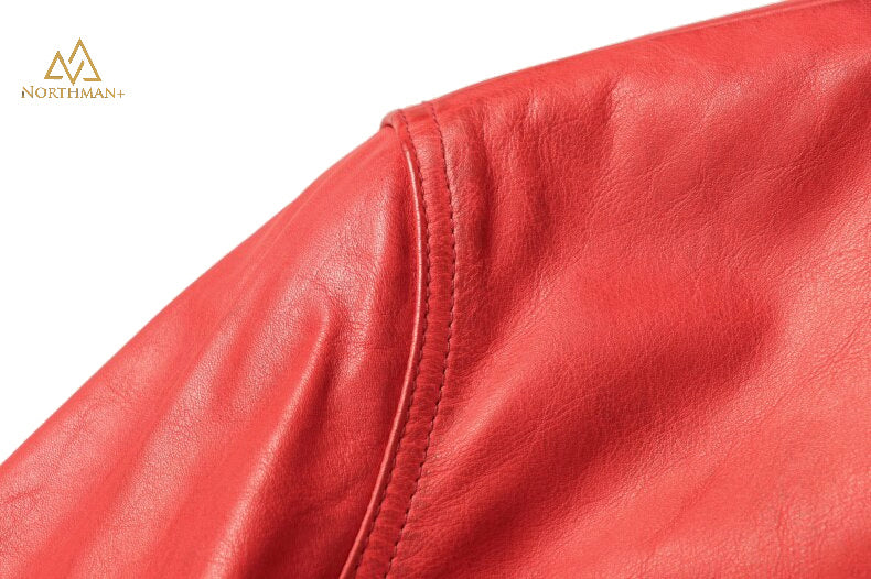 Blouson en cuir rouge Père Noël
