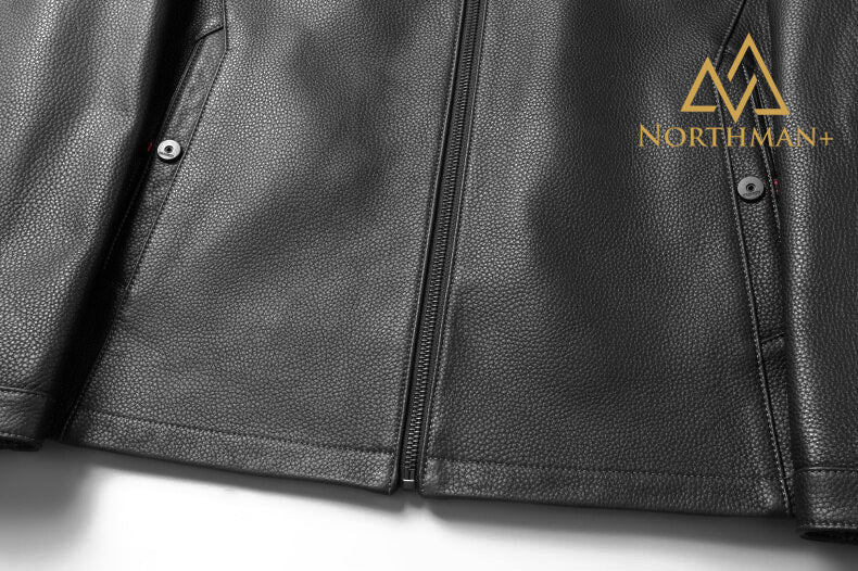Pebble grain leather jacket