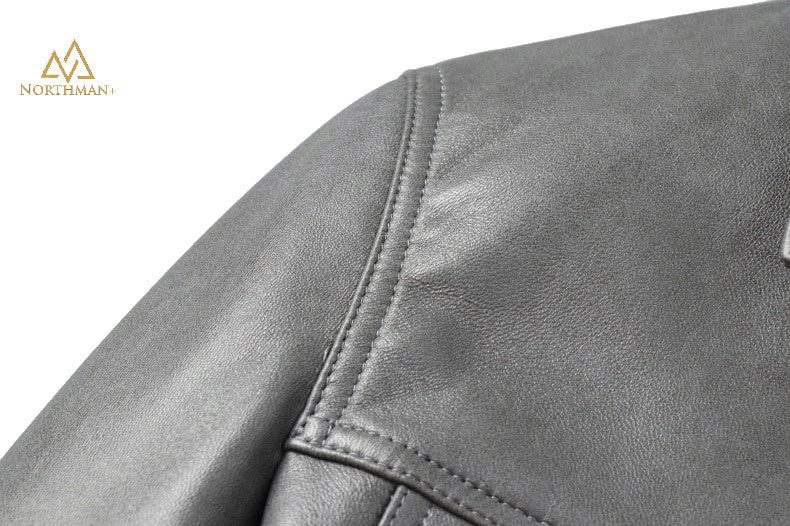La veste en jean grise