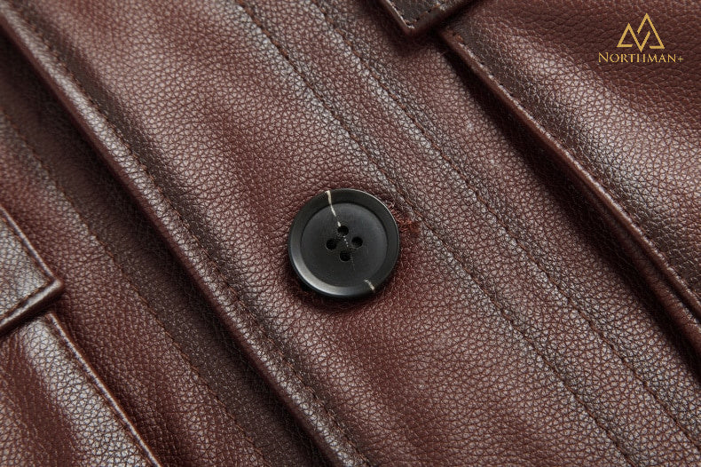 Blouson en cuir Watson Field, marron