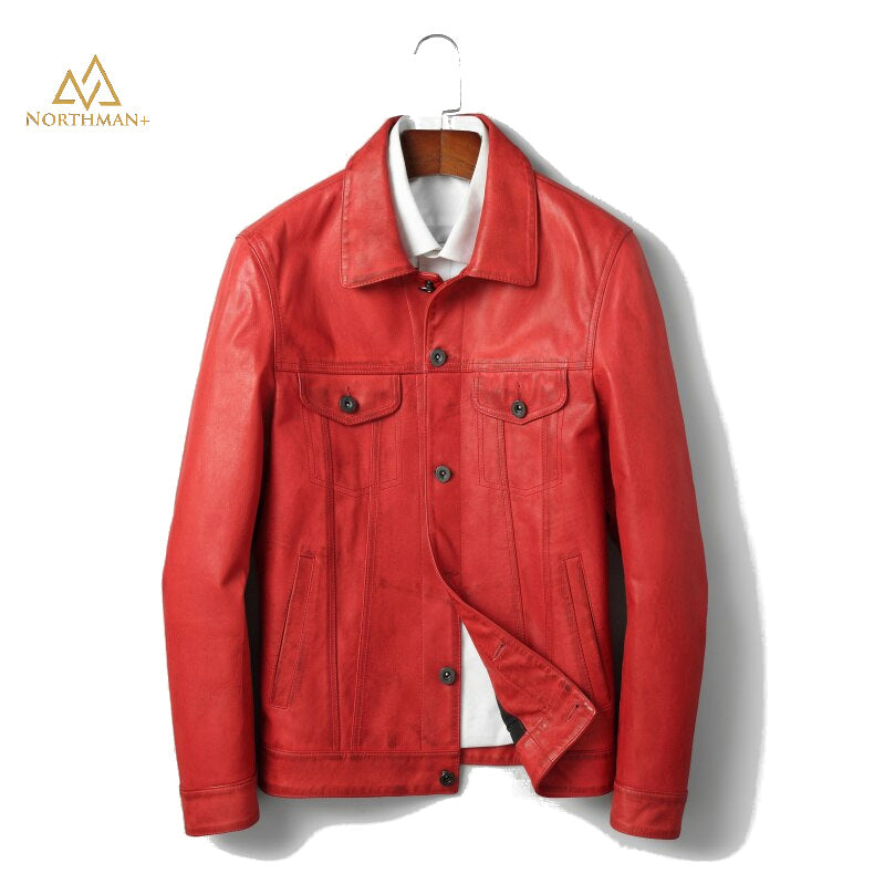 Blouson en cuir rouge Père Noël