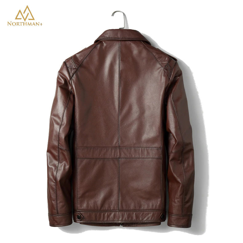 Division commander Brown Leather jacket by Northman+
