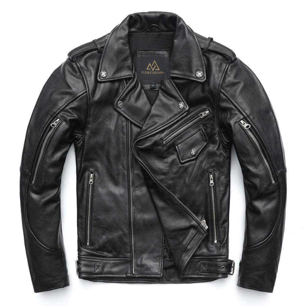 Blouson de motard en cuir