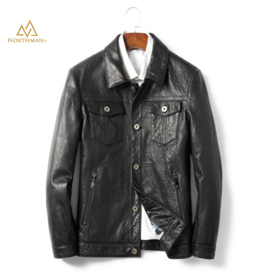Seargent Field Leather Jacket in Black