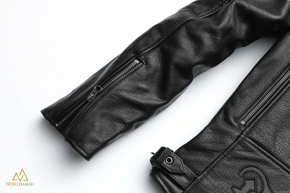 Blouson de motard en cuir