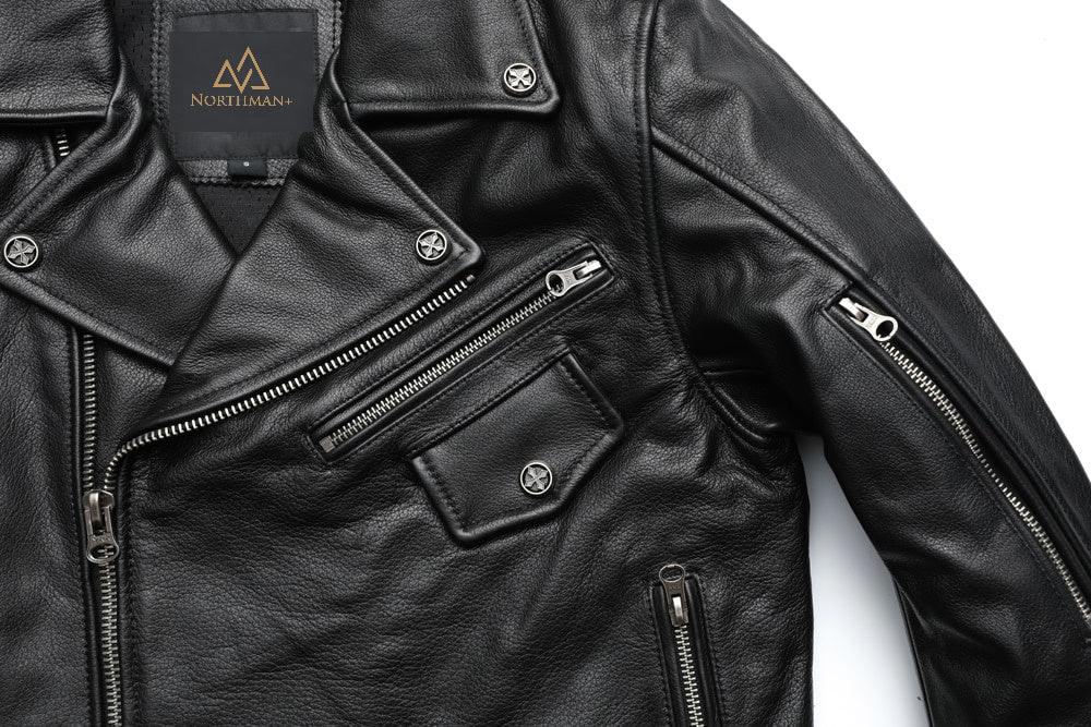Blouson de motard en cuir