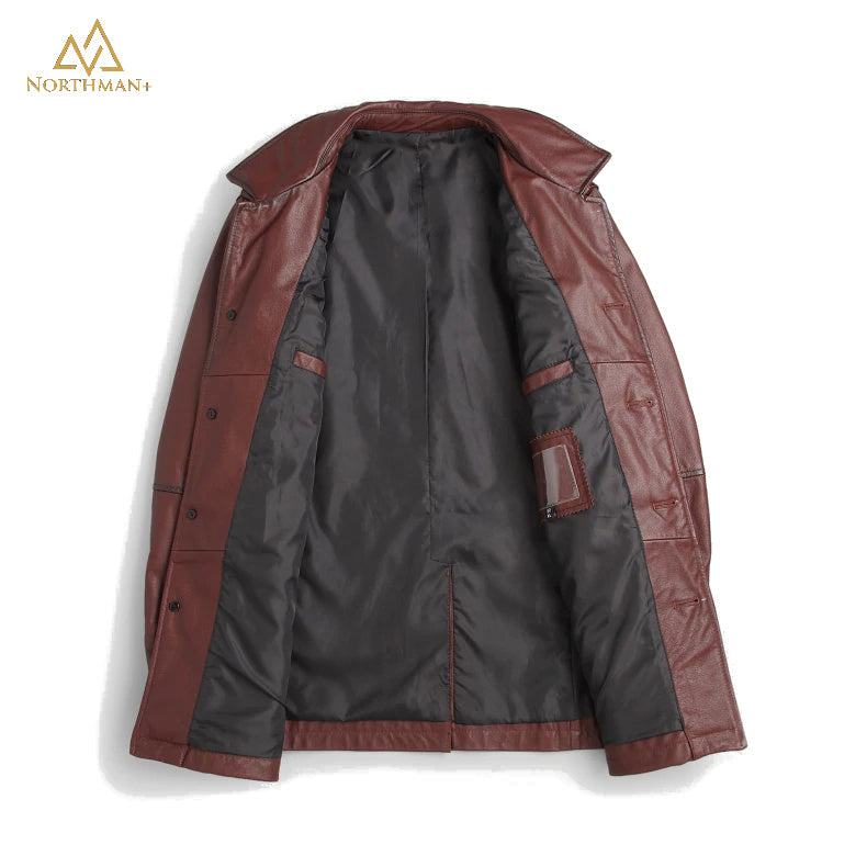 Blouson en cuir Watson Field, marron