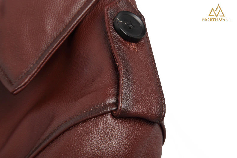 Blouson en cuir Watson Field, marron