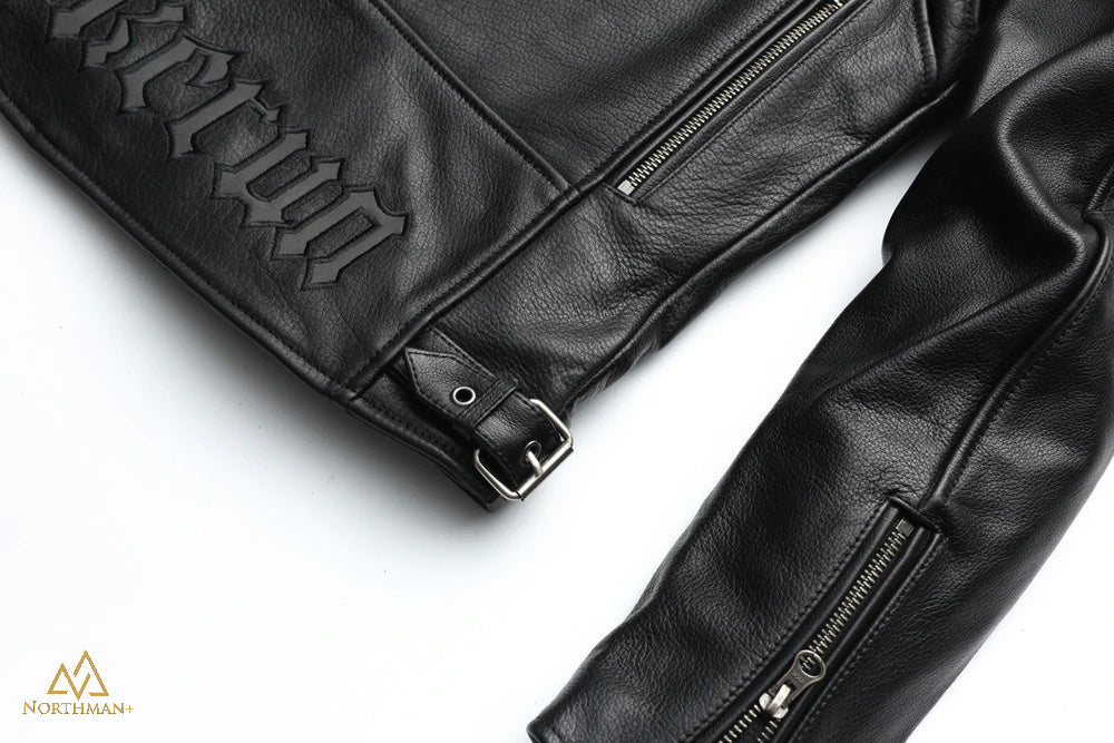 Blouson de motard en cuir