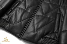 Bomber in Leather Puffer
