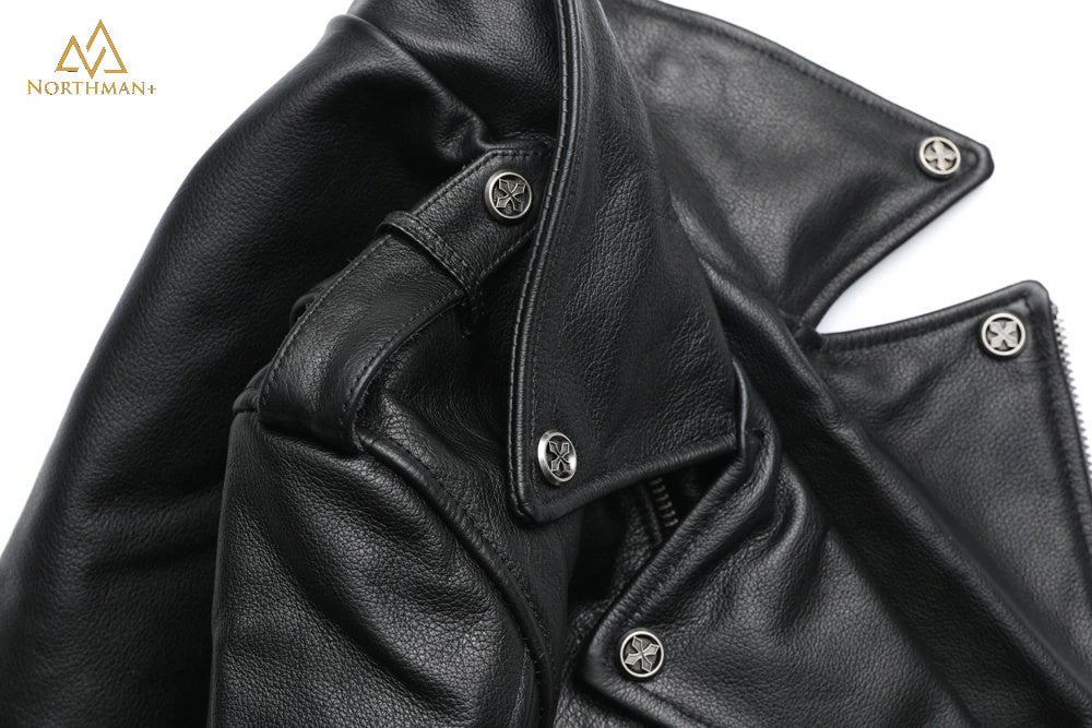 Blouson de motard en cuir