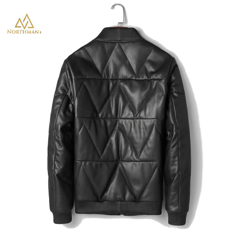 Bomber en cuir matelassé