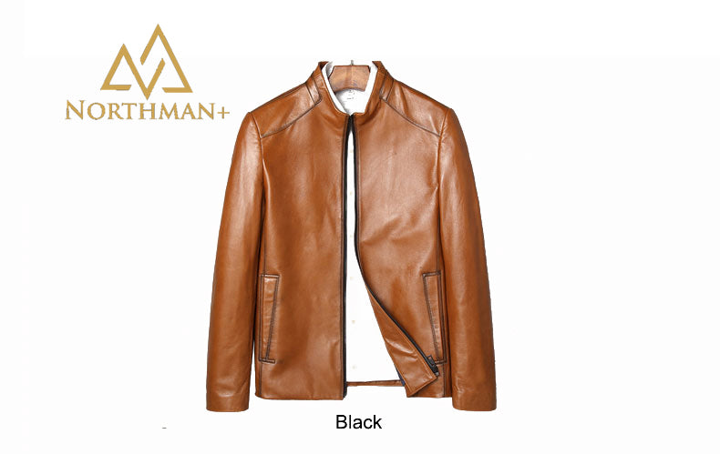 Tan leather jacket for men