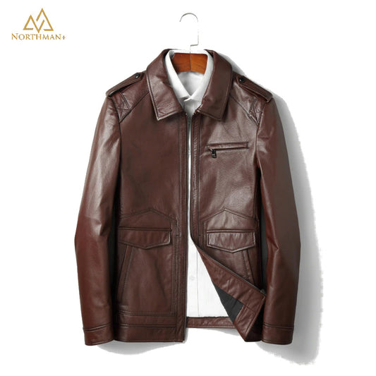 Division commander Brown Leather jacket by Northman+