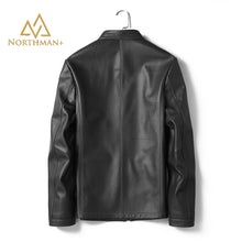 Pebble grain leather jacket