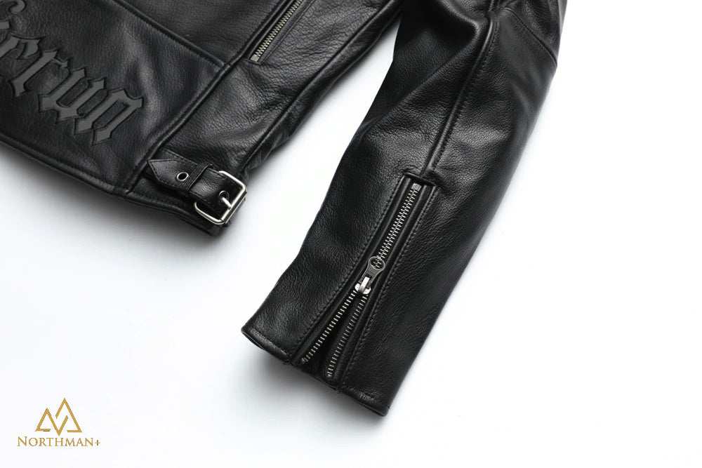 Blouson de motard en cuir