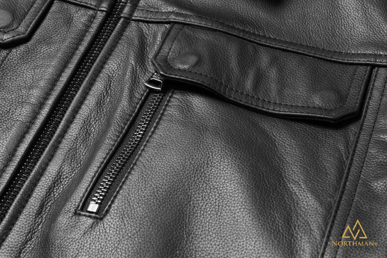 DC3 Black Leather jacket by Northman+