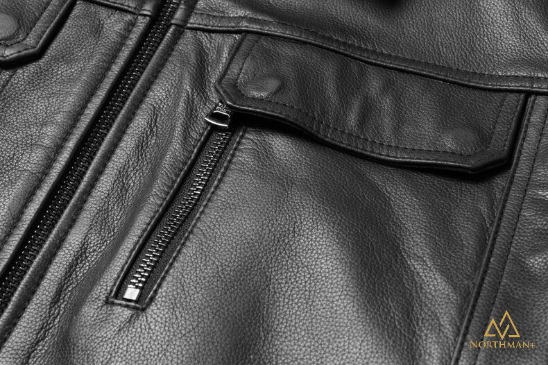 Blouson en cuir noir DC3 de Northman+