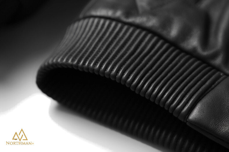 Bomber en cuir matelassé