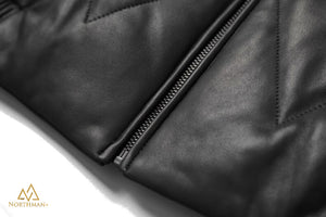 Bomber in Leather Puffer