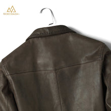 Lightning leather jacket in Olive by Northman+