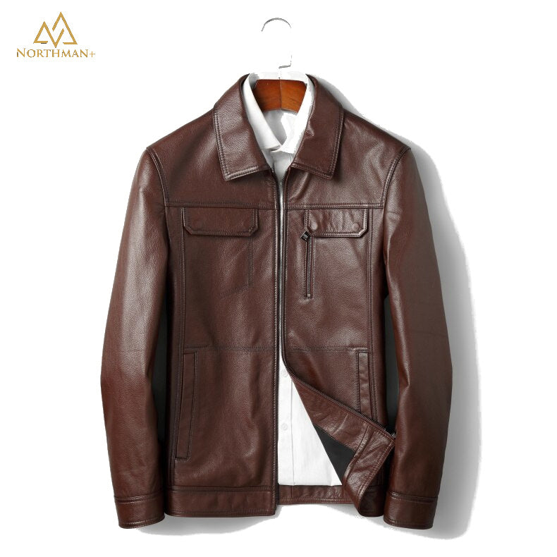 Blouson en cuir marron DC3 par Northman+