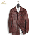 Blouson en cuir Watson Field, marron