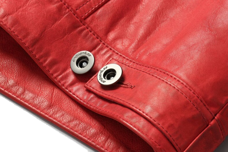 Blouson en cuir rouge Père Noël