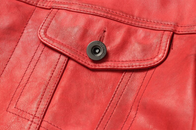 Blouson en cuir rouge Père Noël