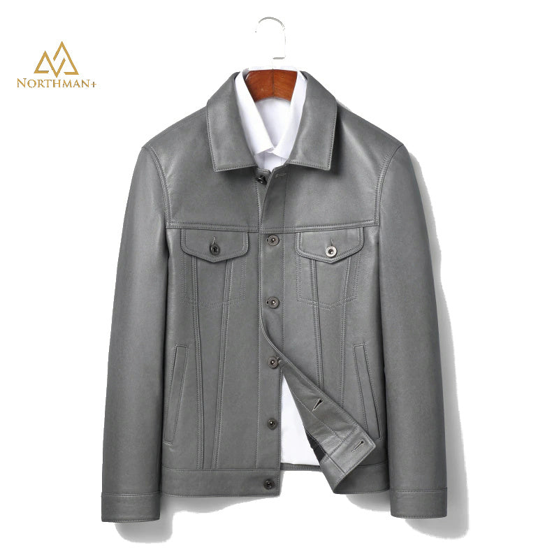 La veste en jean grise