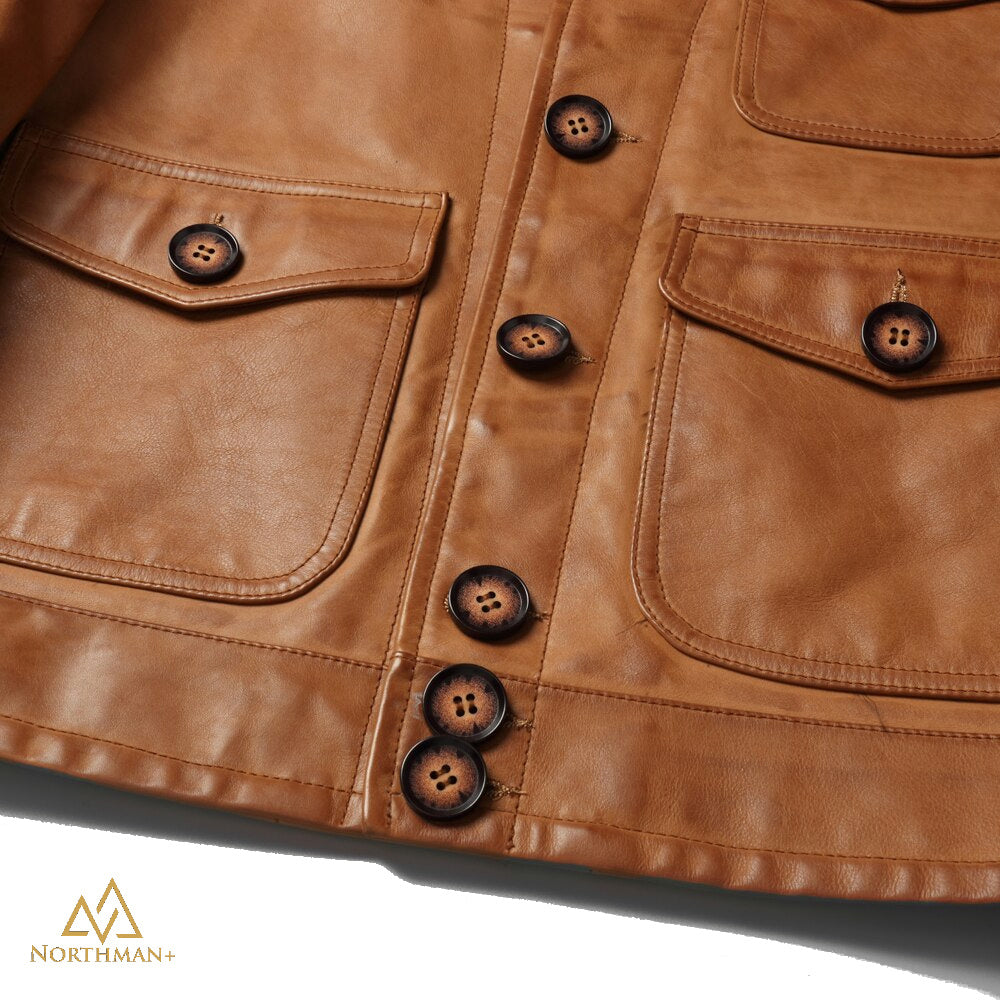 Lightning leather jacket in Tan by Northman+